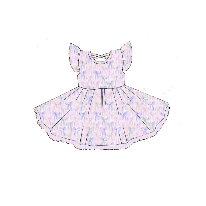 Lavender bow baby girl summer dress preorder