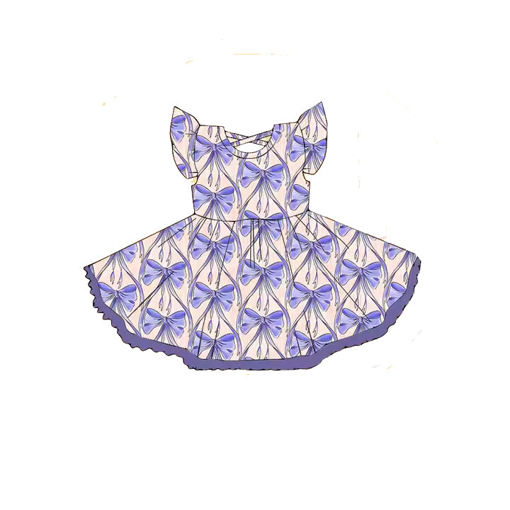 Lavender bow baby girl summer dress preorder