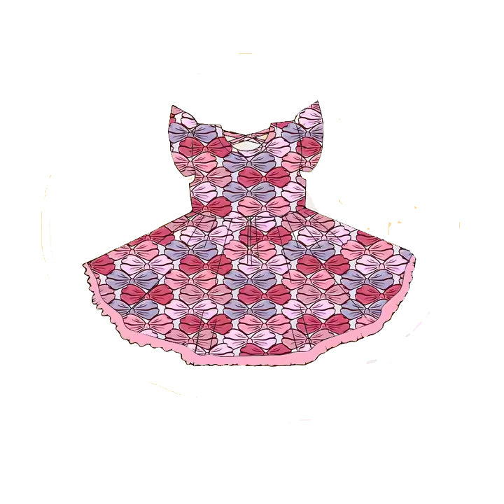 Lavender pink bow baby girl summer dress preorder