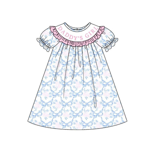 Daddys girl blue bow dress preorder