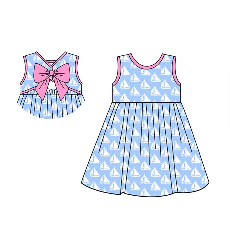 Sailboat design baby girl dress preorder