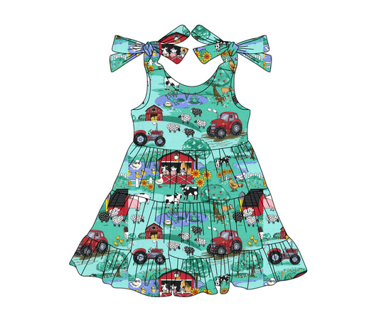 Farm animal toddle girls summer dress preorder