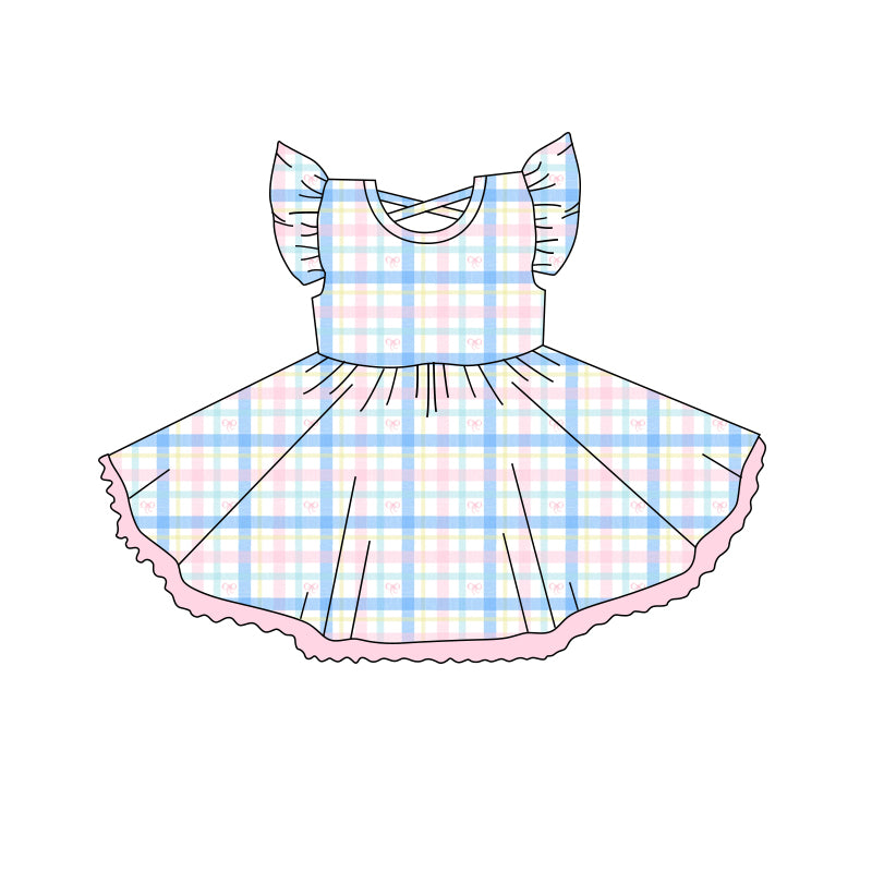 Toddle girls colorful plaid summer dress preorder