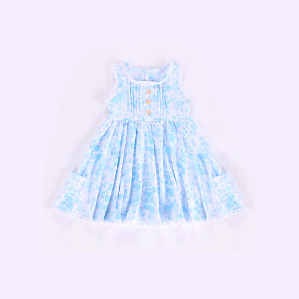 Toddle girls blue floral pocket dress preorder