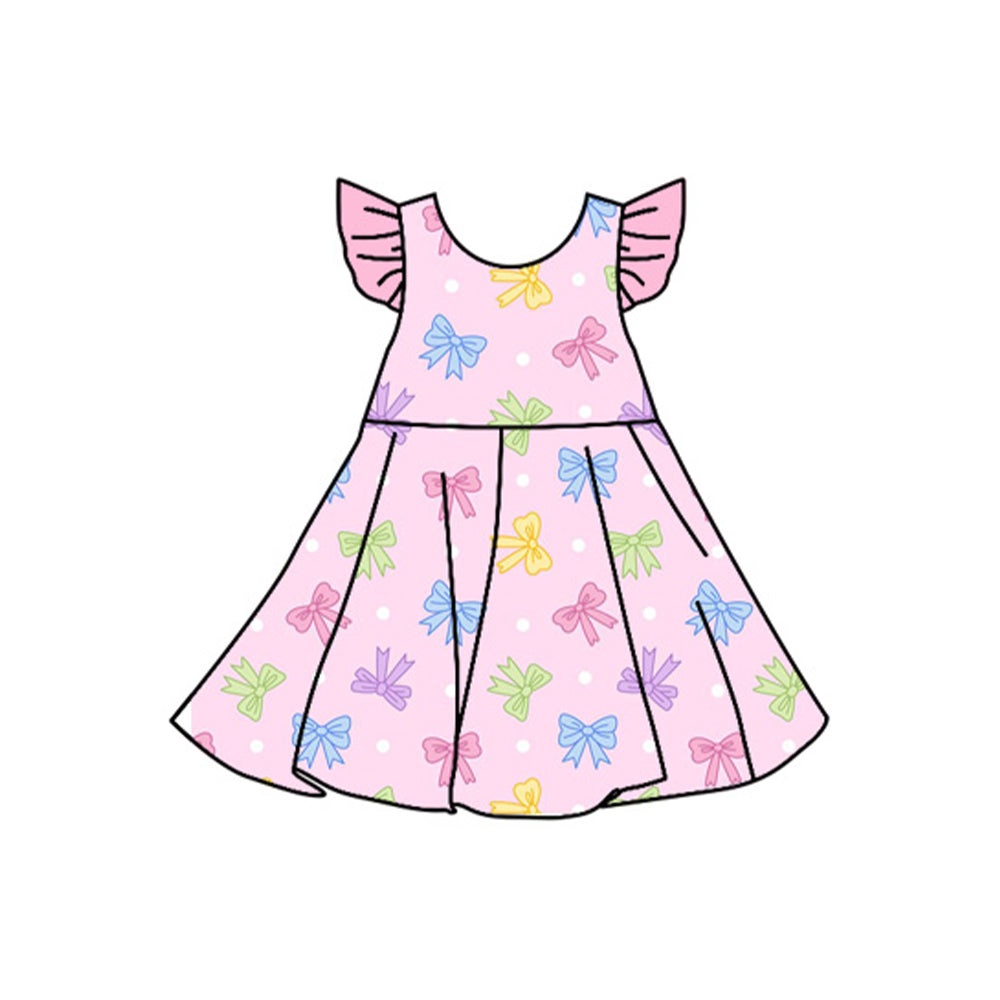 Toddle girls colorful bow design dress preorder