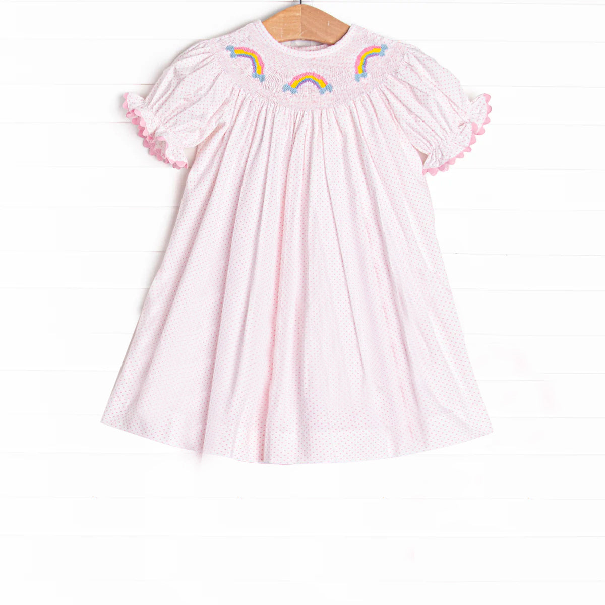 Toddle girls rainbow  smocked dress preorder