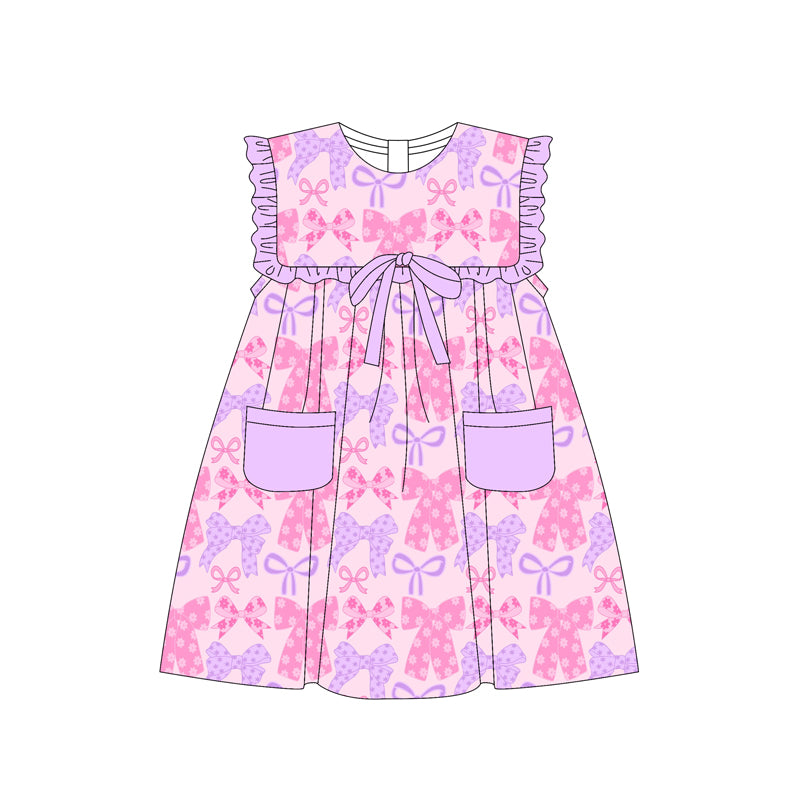 Toddle girls bow design pocket dress preorder