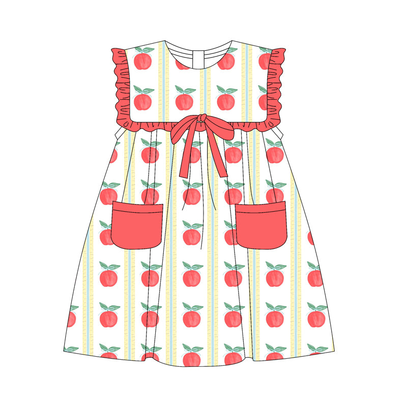 Toddle girls back to school apple pocket dress preorder