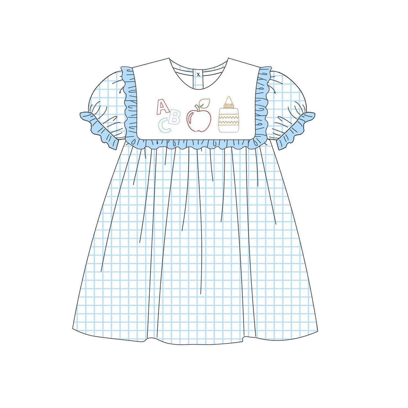 Toddle girls back to school ABC apple dress preorder