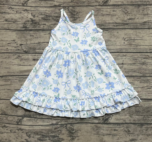 Toddle girls blue bow floral dress preorder