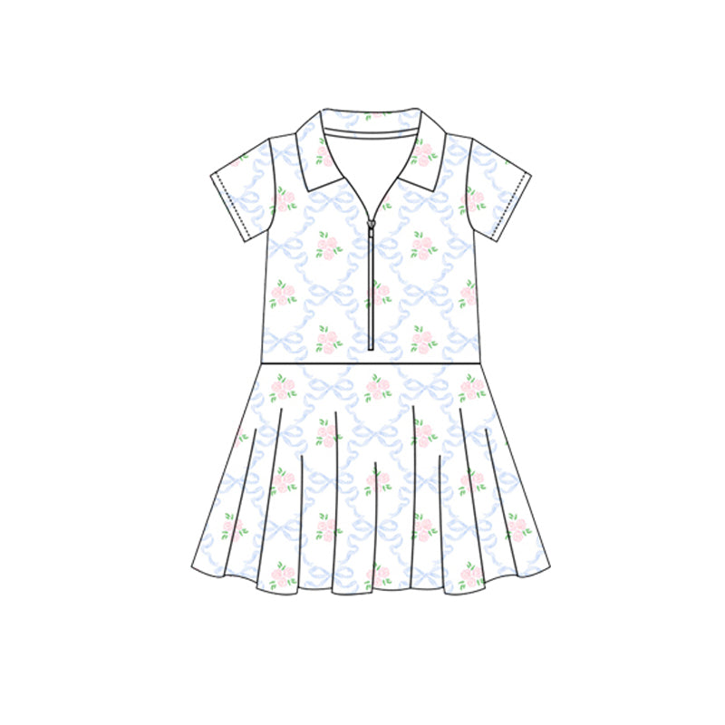 Baby girls pink floral active wear athletic summer yoga dress preorder