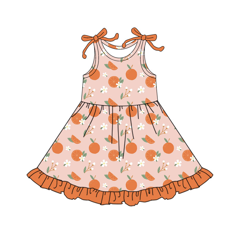 Orange design toddle girls  dress preorder