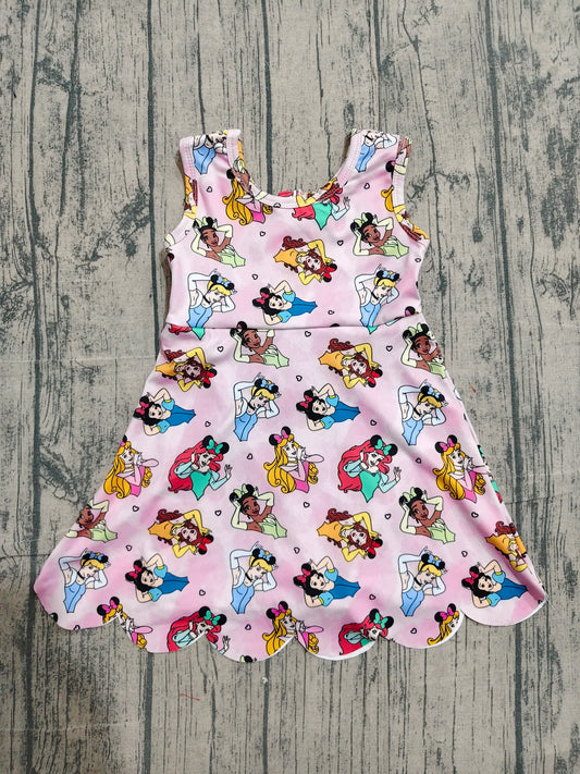 Princess print girls summer yoga dress preorder