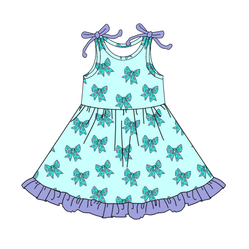 Toddle girls blue bow design dress preorder