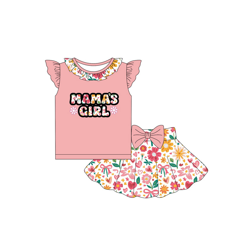 Mamas girl shirt floral skirt summer outfit preorder