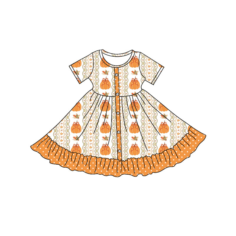 Toddle girls fall pumpkin design dress preorder