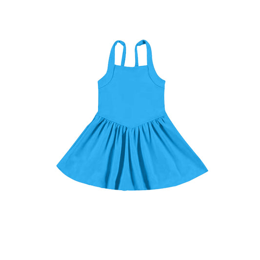 Baby girls blue color active wear athletic summer yoga skirt dress preorder
