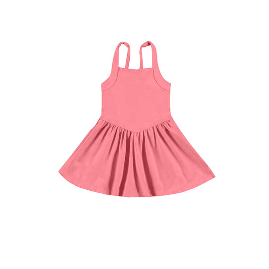 Baby girls coral color active wear athletic summer yoga skirt dress preorder