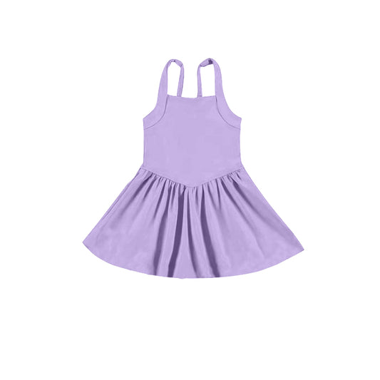 Baby girls lavender color active wear athletic summer yoga skirt dress preorder