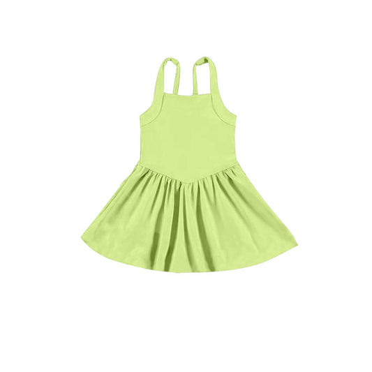 Baby girls lime green color active wear athletic summer yoga skirt dress preorder