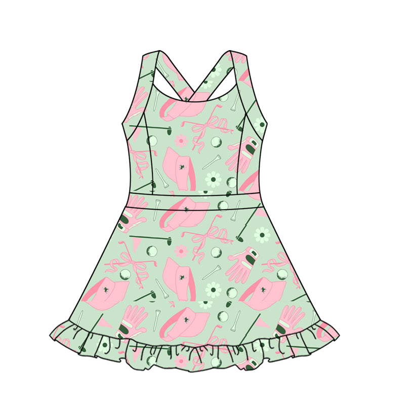 Baby girls golf design active wear athletic summer yoga skirt dress preorder