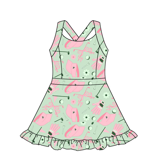 Baby girls golf design active wear athletic summer yoga skirt dress preorder