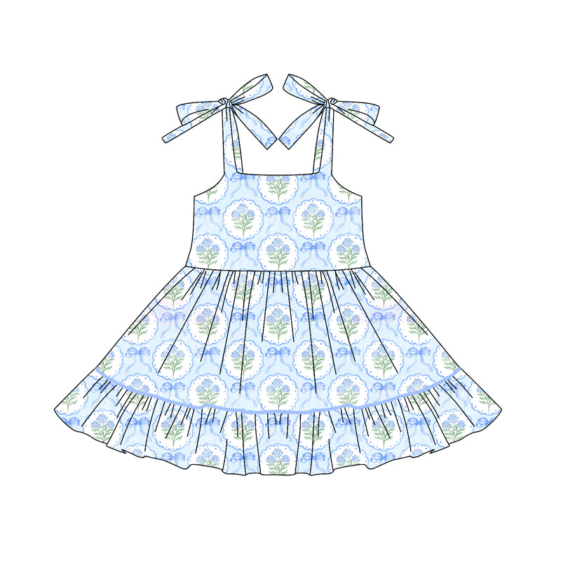 Toddle girls blue floral summer dress preorder