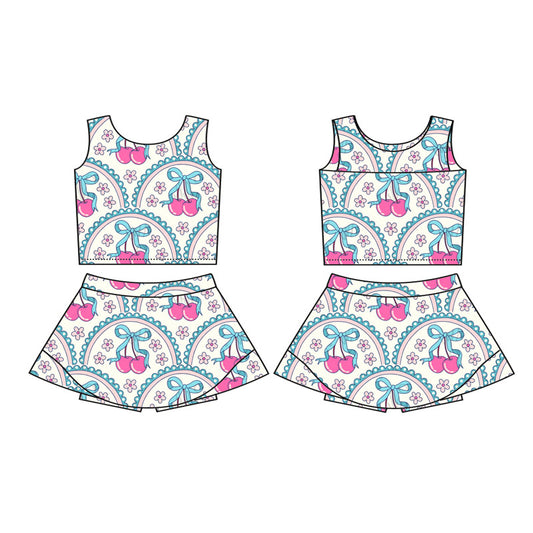 Baby girls berry design active wear athletic summer yoga outfit preorder