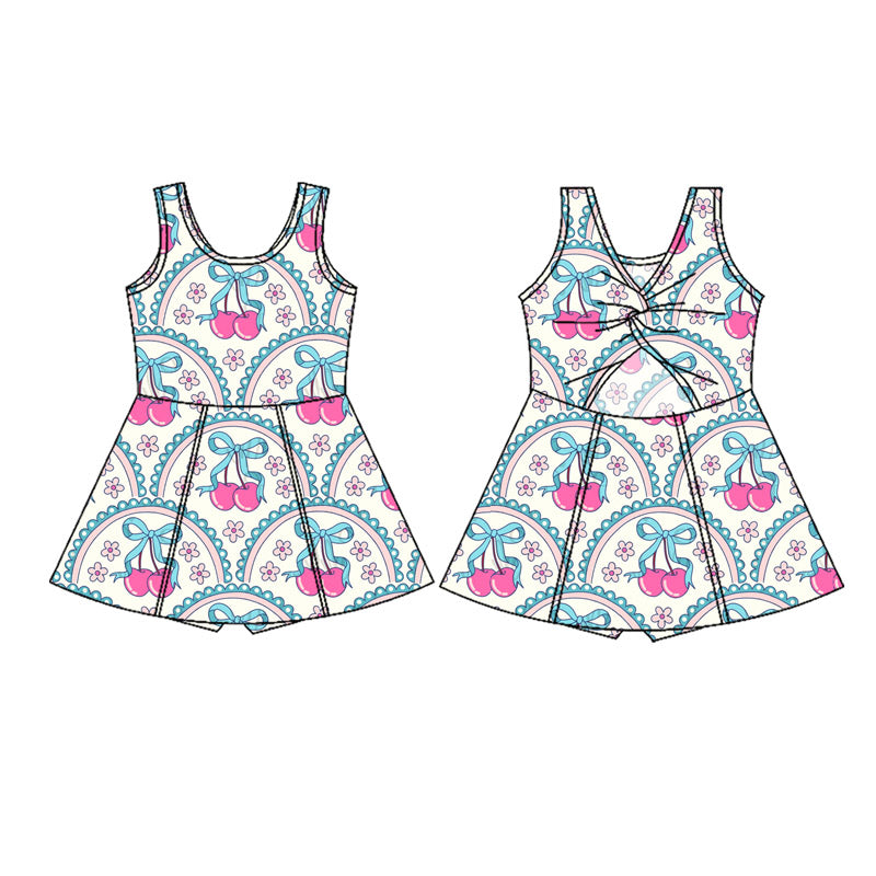 Baby girls berry design active wear athletic summer yoga  dress preorder
