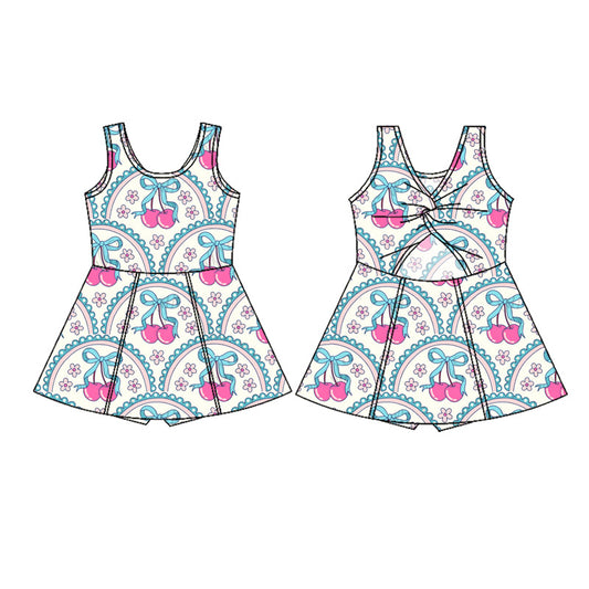 Baby girls berry design active wear athletic summer yoga  dress preorder