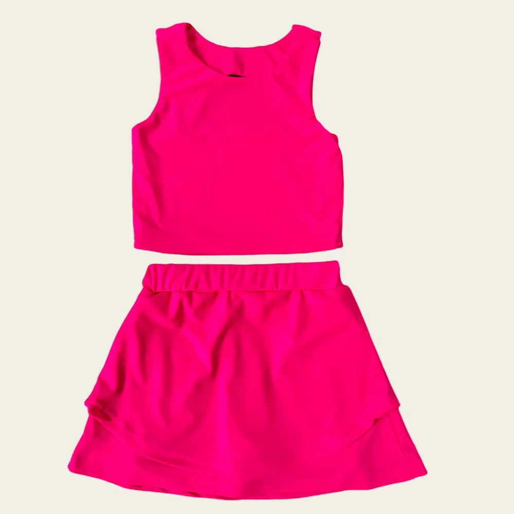 Baby girls dark pink active wear athletic summer yoga outfit preorder