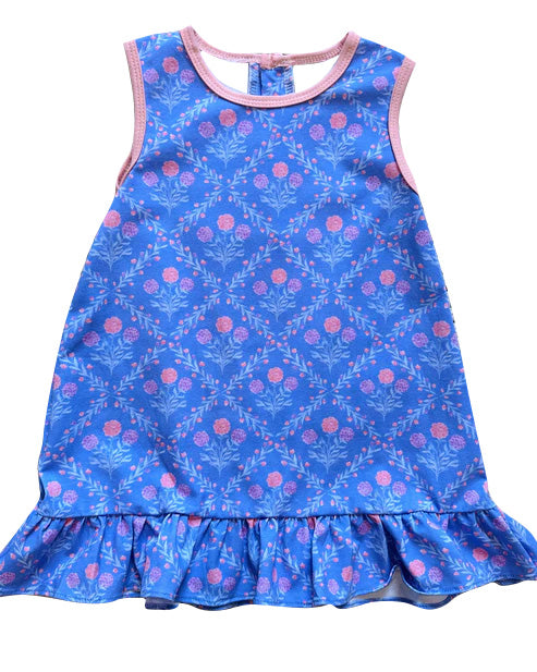Baby girls dark blue flowers summer dress preorder