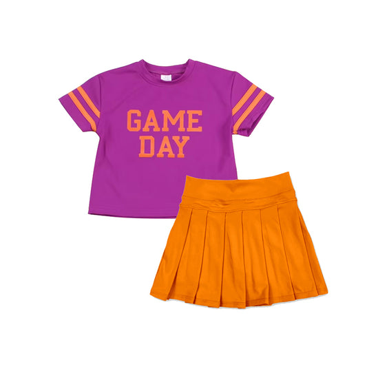 Game day shirt orange skirt summer yoga outfit preorder