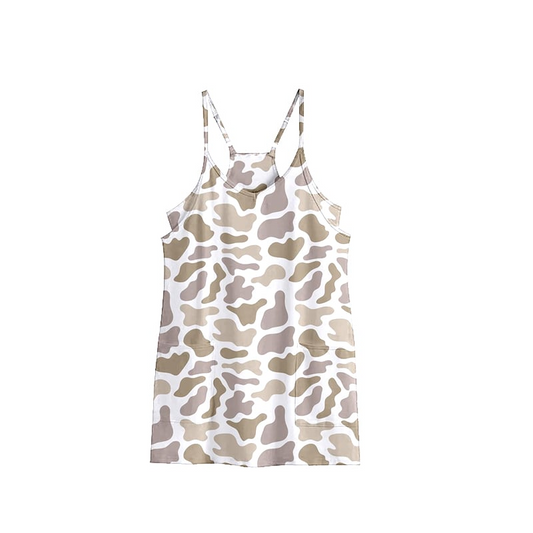 Adult women light grey camouflage straps dress preorder