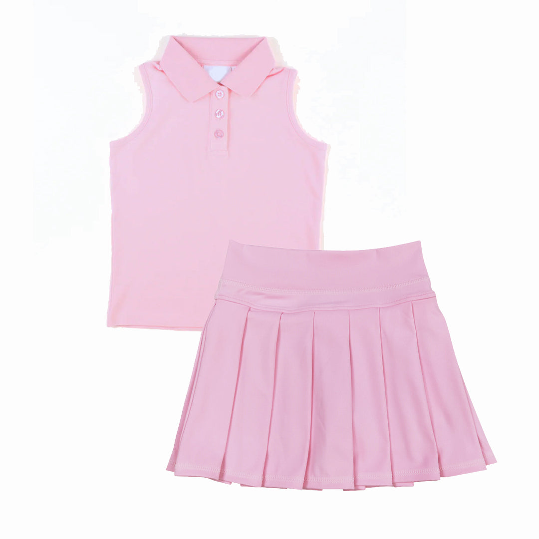 Baby girls pink top matching skirt active wear athletic summer clothes preorder