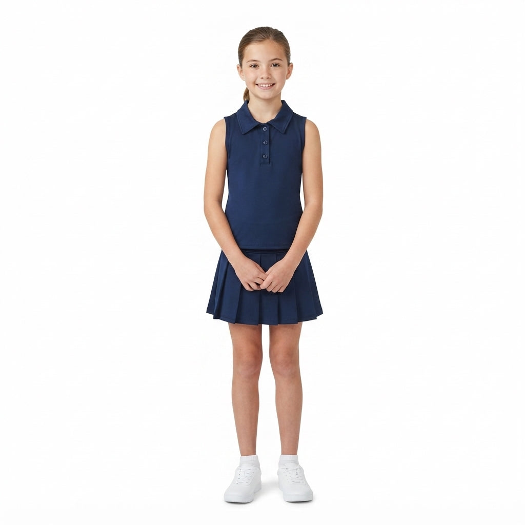 Baby girls navy top matching skirt active wear athletic summer clothes