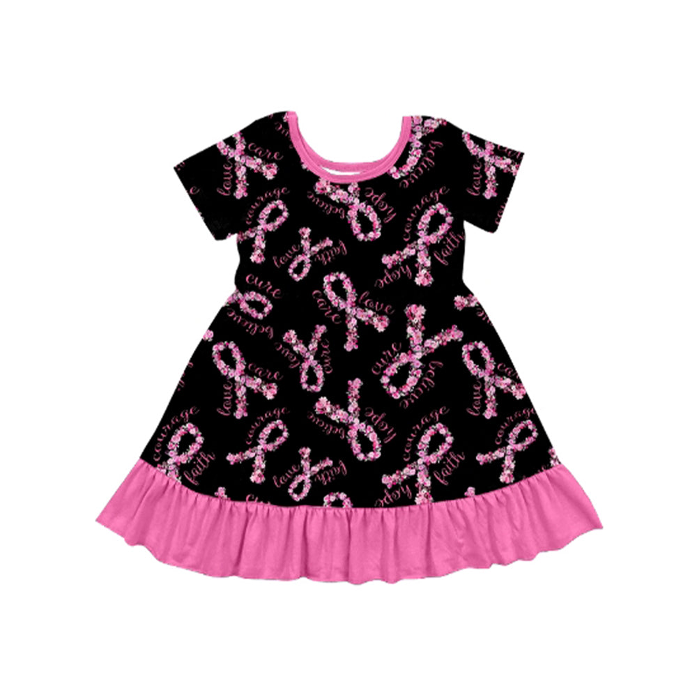 Floral bow girls short sleeve dress preorder