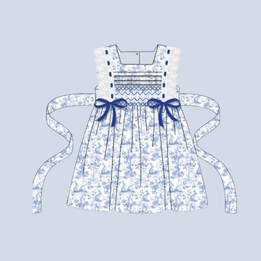 Easter bunny floral design girls summer dress preorder