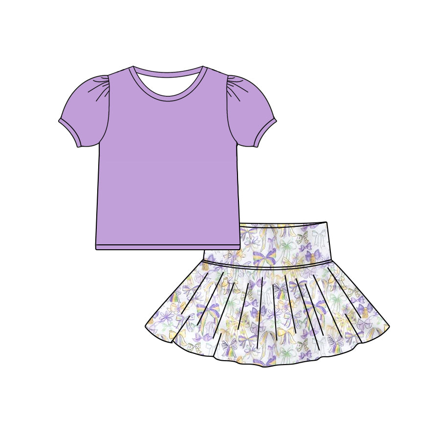Mardi Gras holiday girls skorts outfit preorder