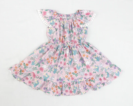 Easter bunny floral girls holiday dress preorder