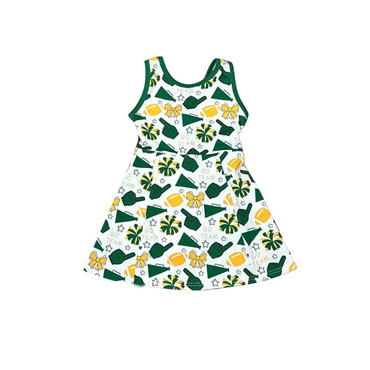 Green color football  team design girls yoga dress preorder