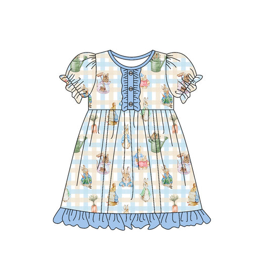 Easter bunny design girls short sleeve dress preorder