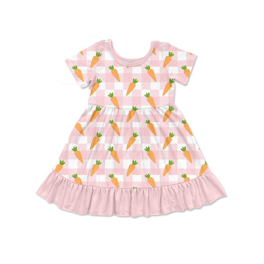 Easter carrot design girls short sleeve dress preorder