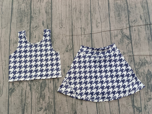 Black plaid top matching skorts girls yoga outfit preorder