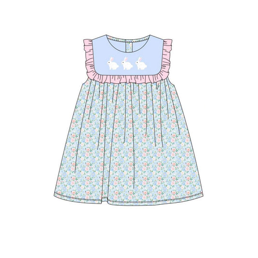 Easter bunny floral print girls holiday dress preorder