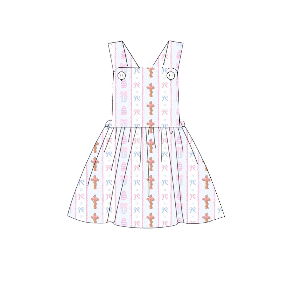 Girls Easter cross print holiday dress preorder