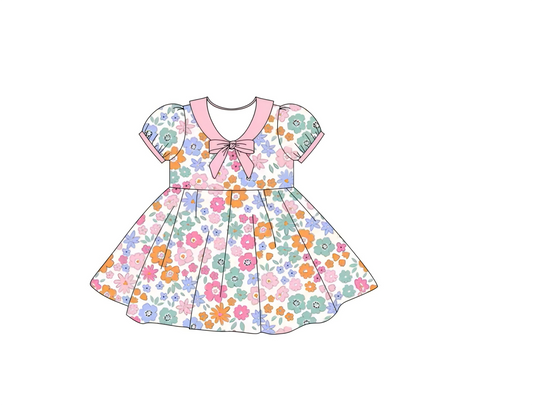 Girls colorful flowers design dress preorder
