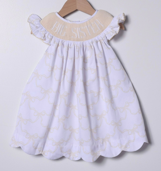 Girls big sister design short sleeve dress preorder