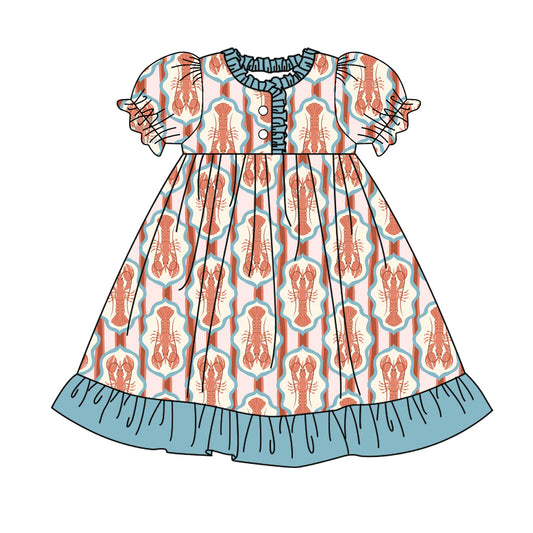 Girls crawfish short sleeve dress preorder