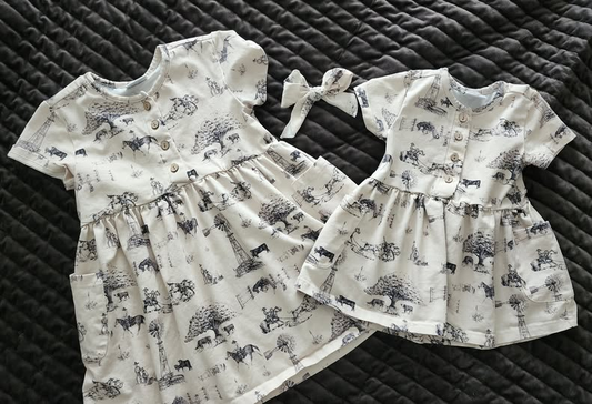 Girls animal design short sleeve dress preorder
